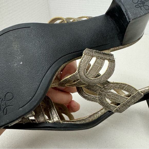 Life Stride Bronze Faux Leather Strappy Mule Heels Womens 7 Kitten Heel Y2K 90s - Picture 5 of 7